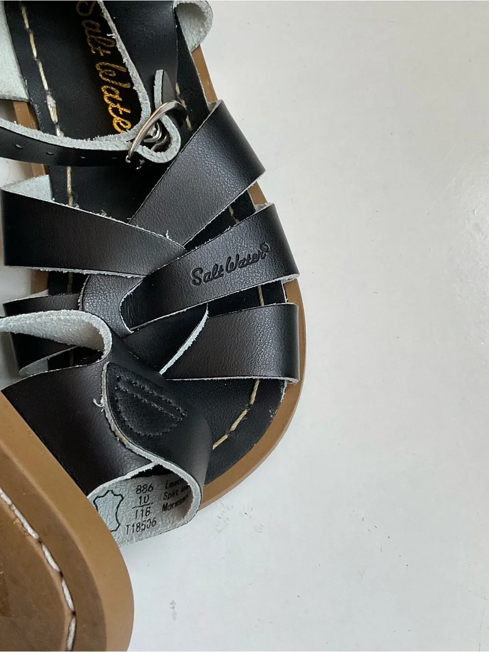 Black Salt Water Sandals